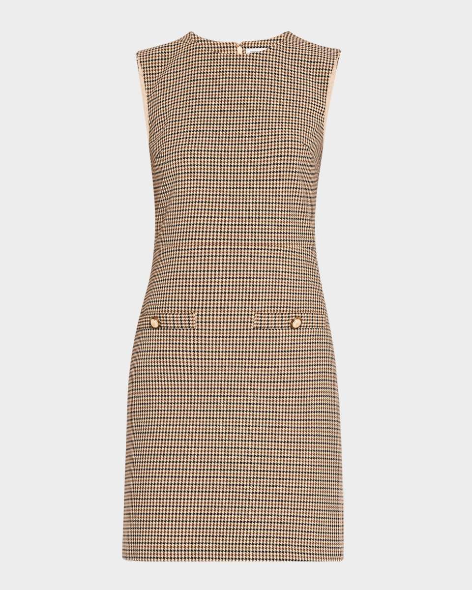 Yumi Sleeveless Houndstooth Mini Dress